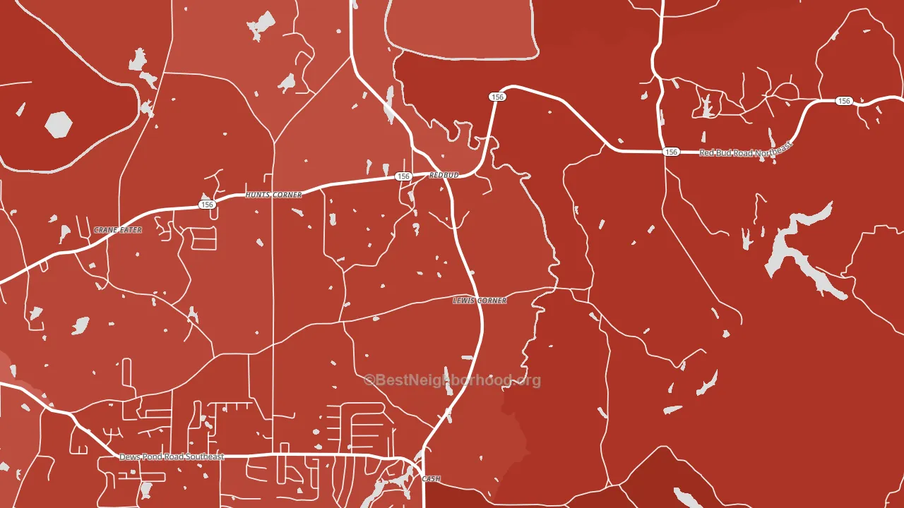 Redbud, GA block-group political-lean map