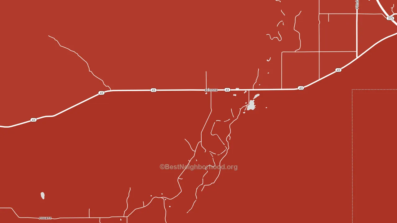 Redden, OK block-group political-lean map