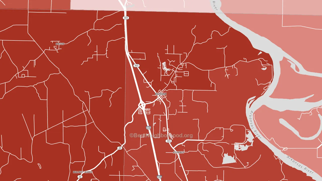 Redfield, AR block-group political-lean map