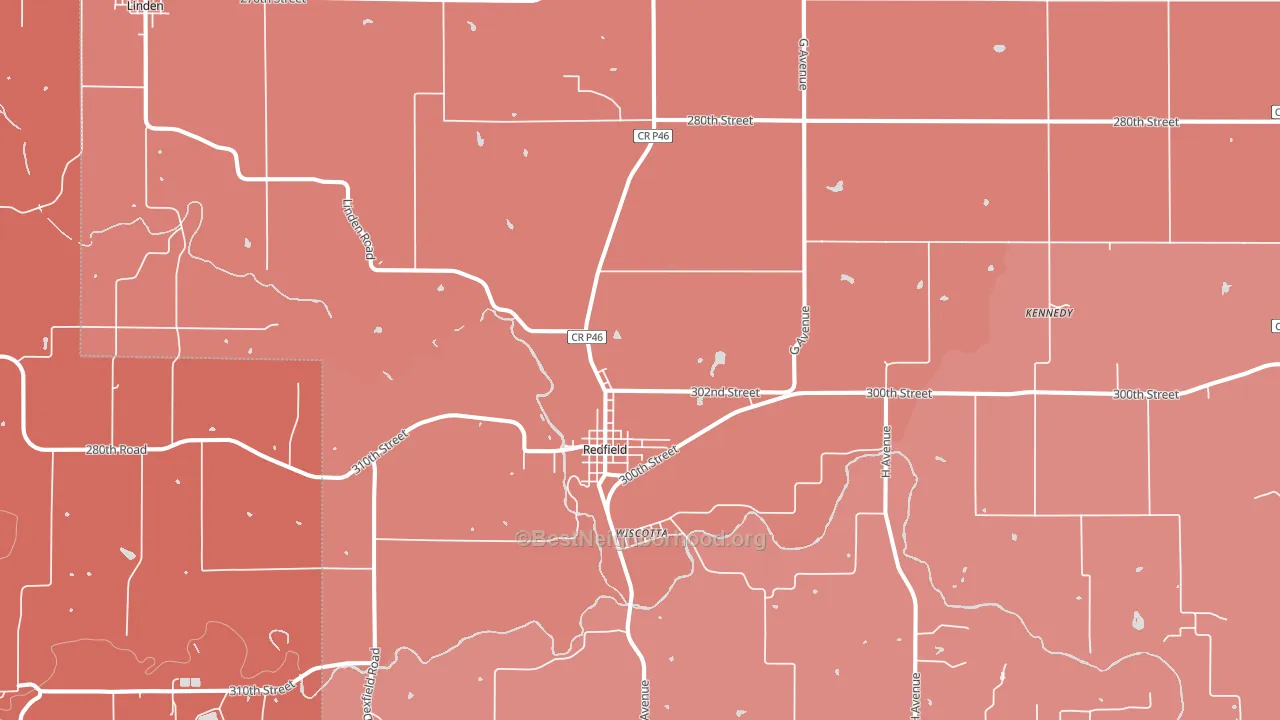 Redfield, IA block-group political-lean map