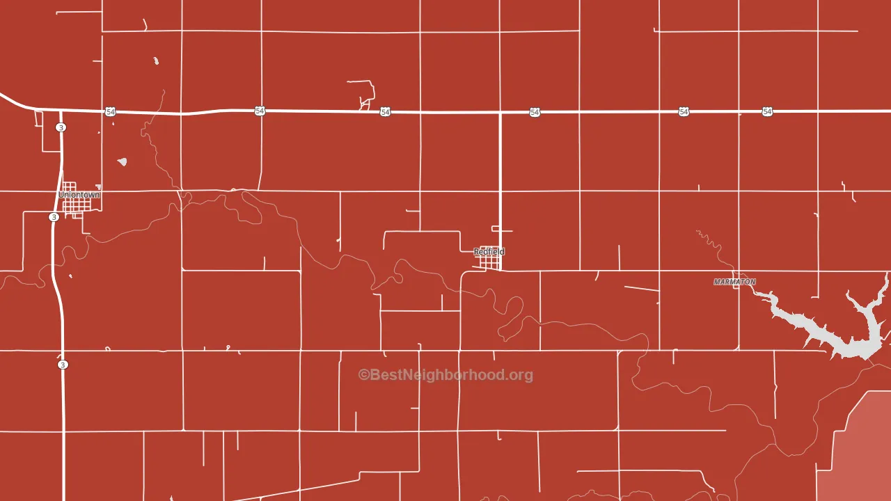Redfield, KS block-group political-lean map
