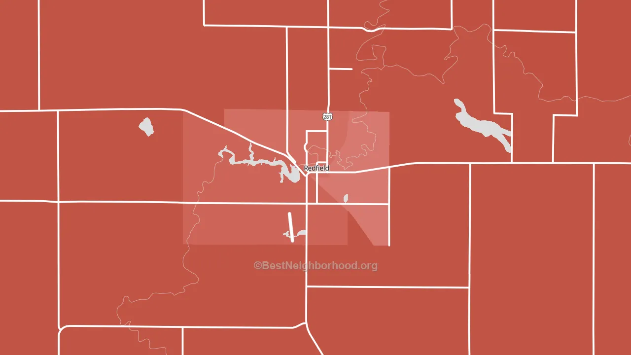 Redfield, SD block-group political-lean map