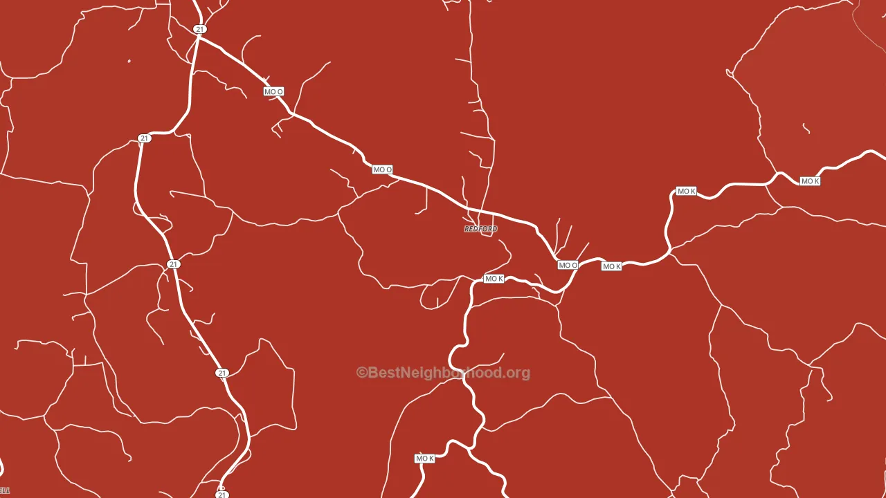 Redford, MO block-group political-lean map