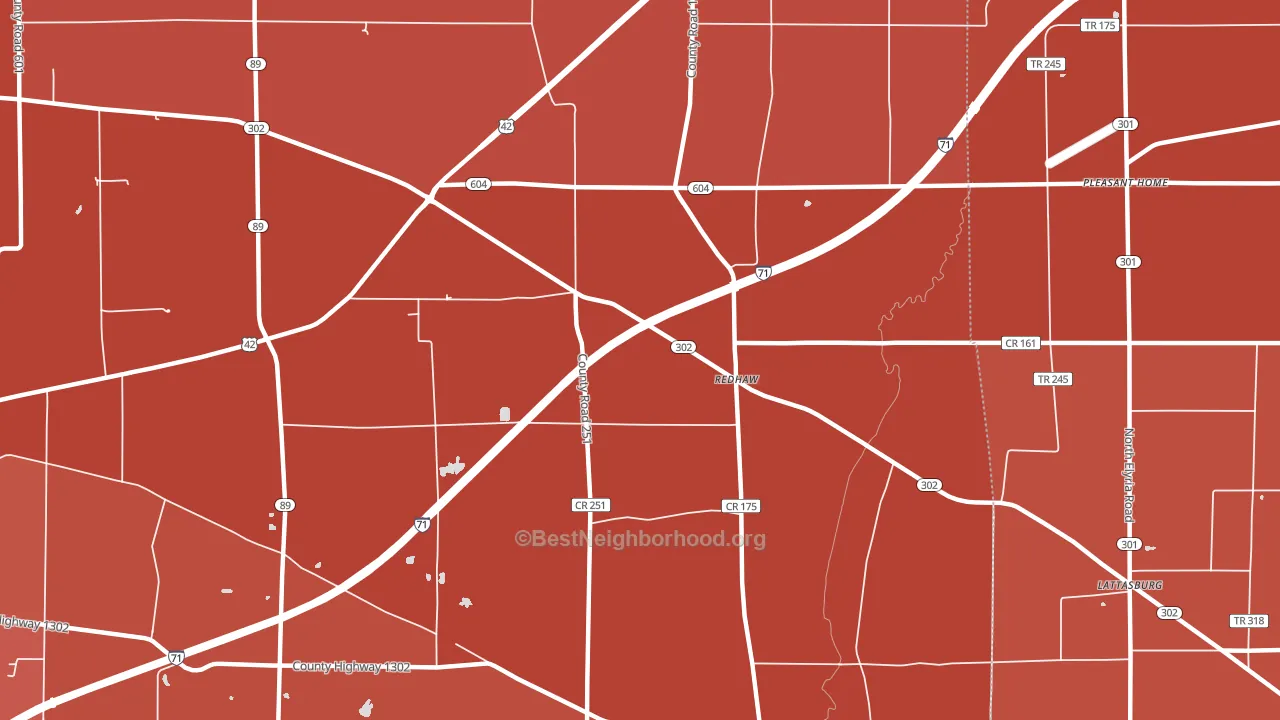 Redhaw, OH block-group political-lean map