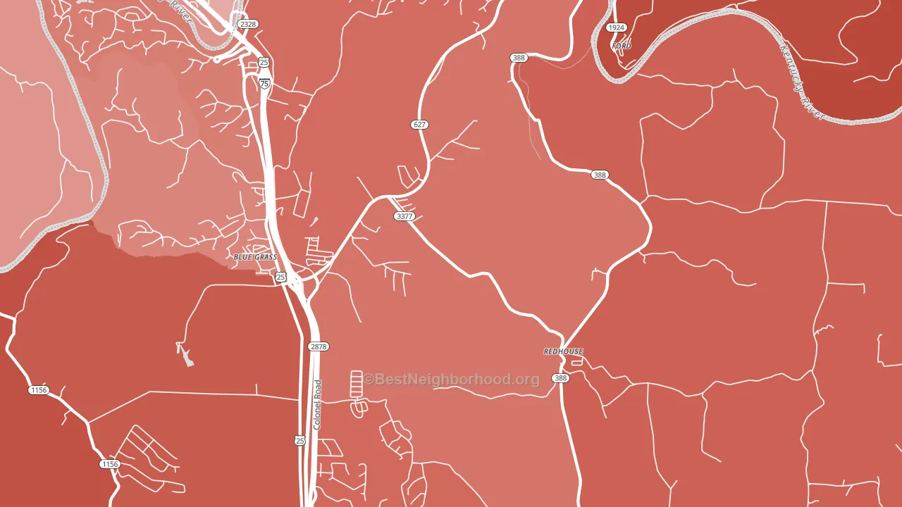 Redhouse, KY block-group political-lean map