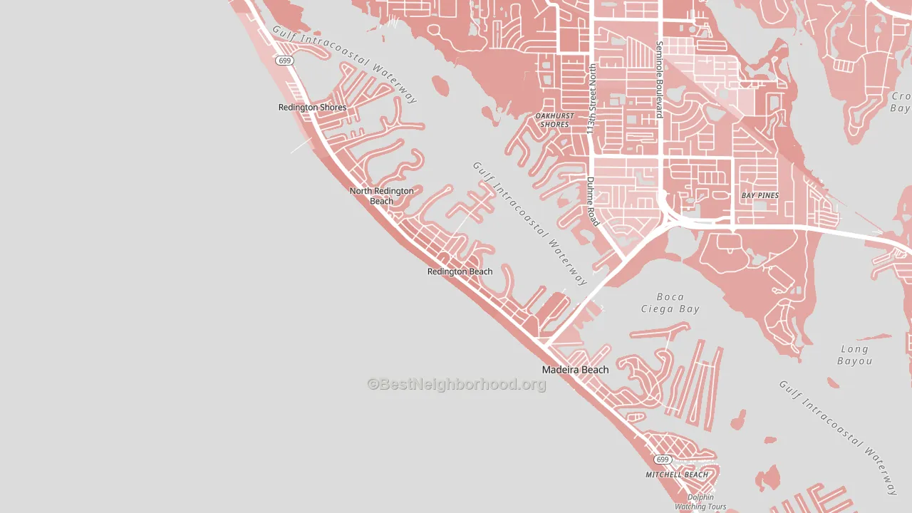 Redington Beach, FL block-group political-lean map