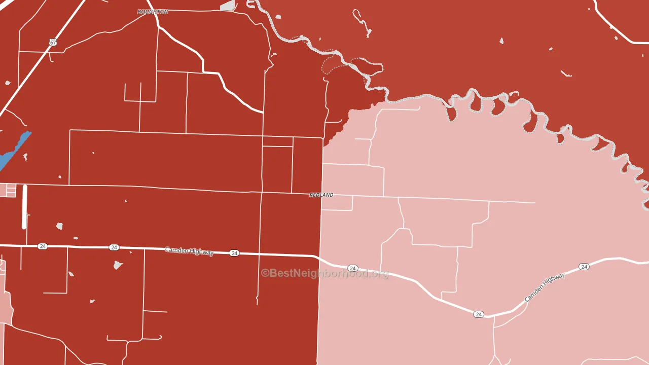 Redland, AR block-group political-lean map