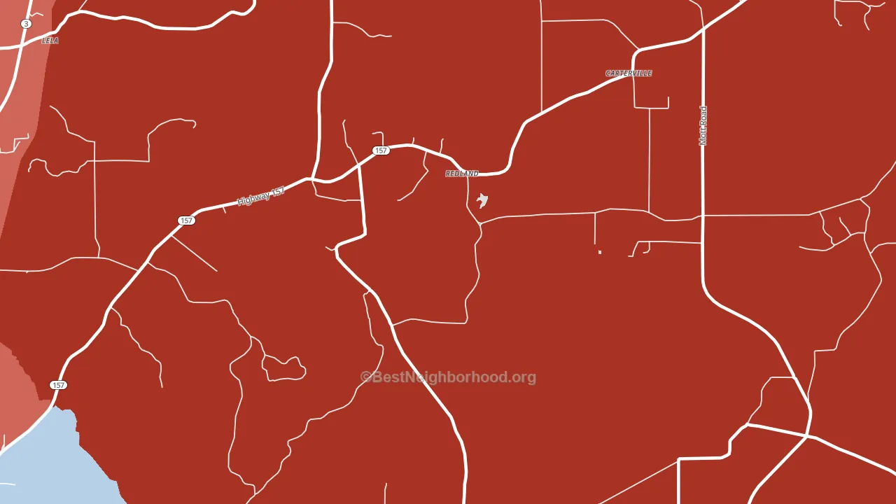 Redland, LA block-group political-lean map