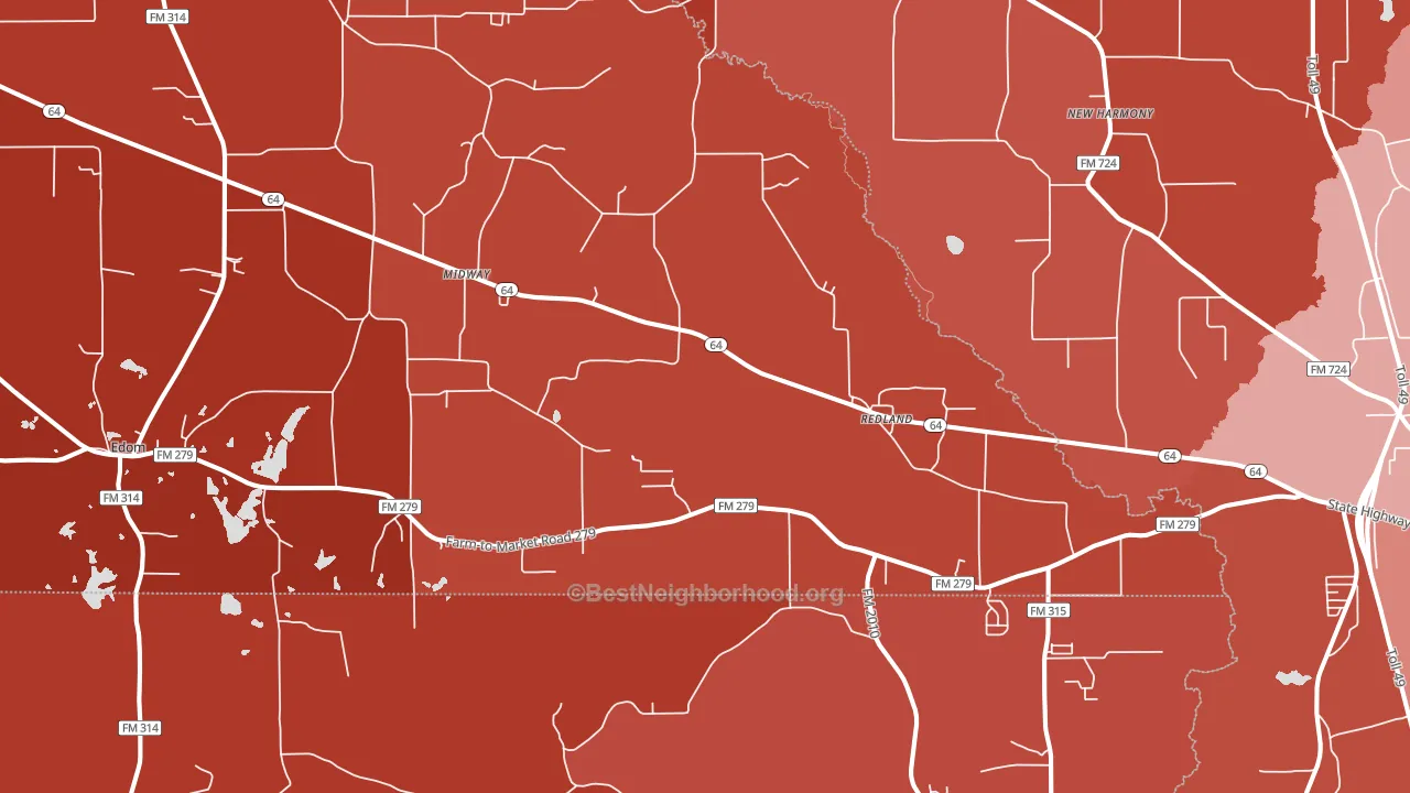 Redland, TX block-group political-lean map