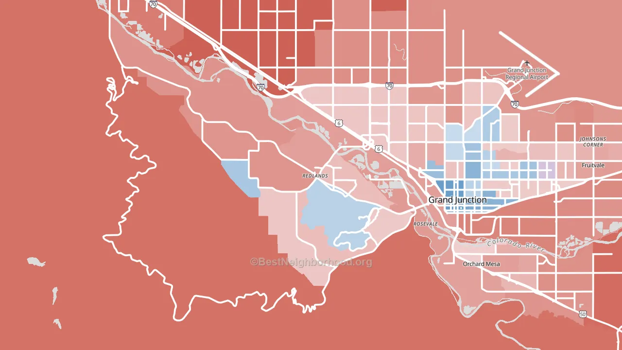 Redlands, CO block-group political-lean map