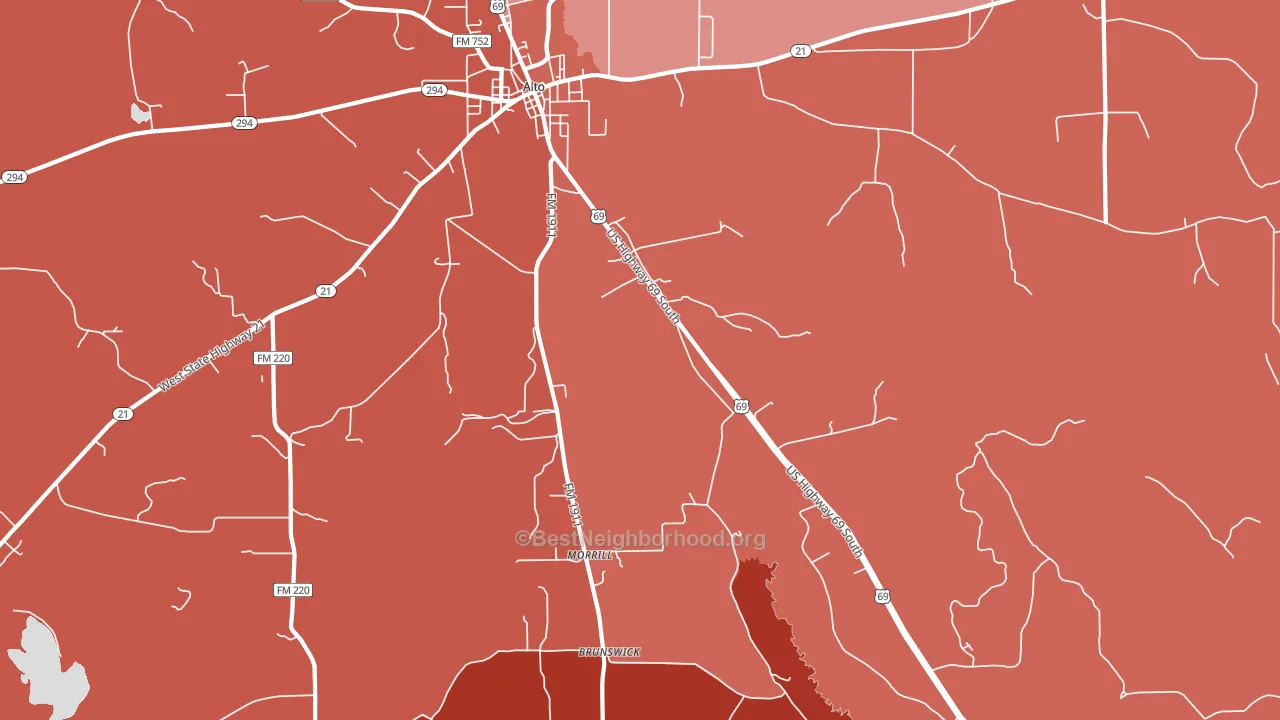 Redlawn, TX block-group political-lean map