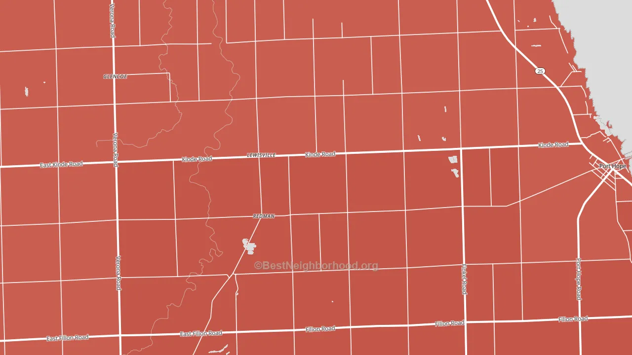 Redman, MI block-group political-lean map