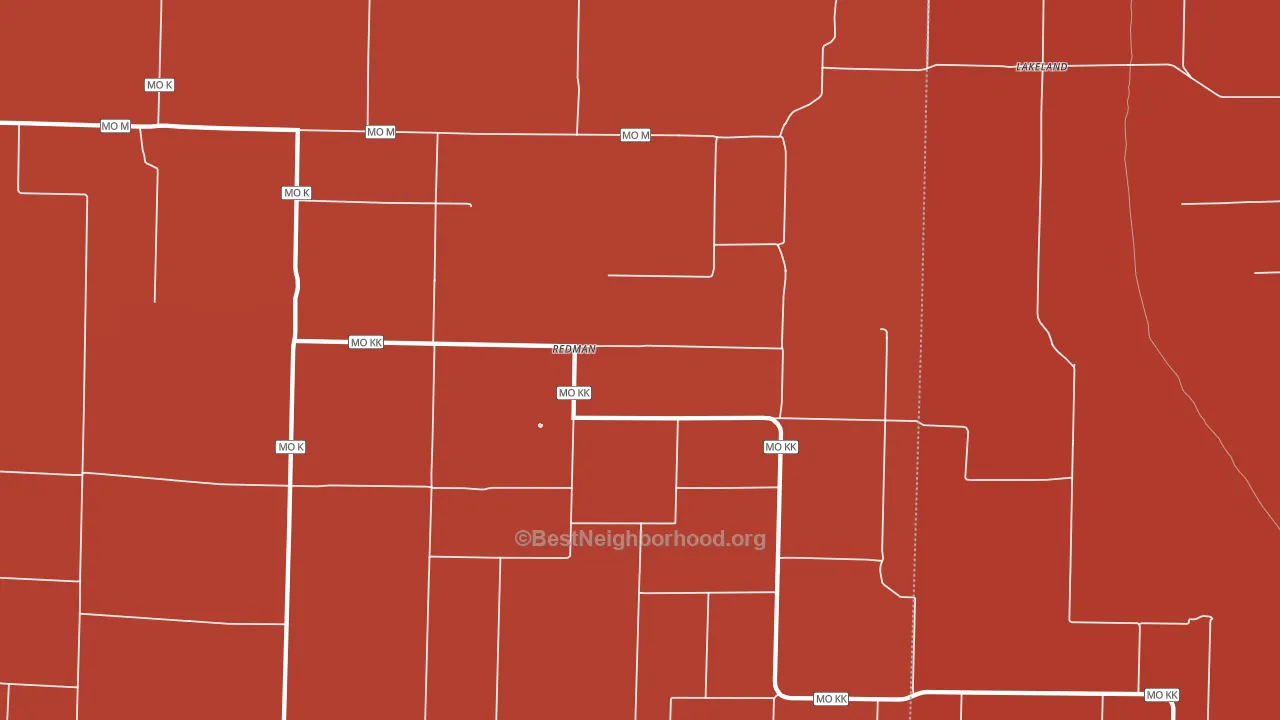 Redman, MO block-group political-lean map