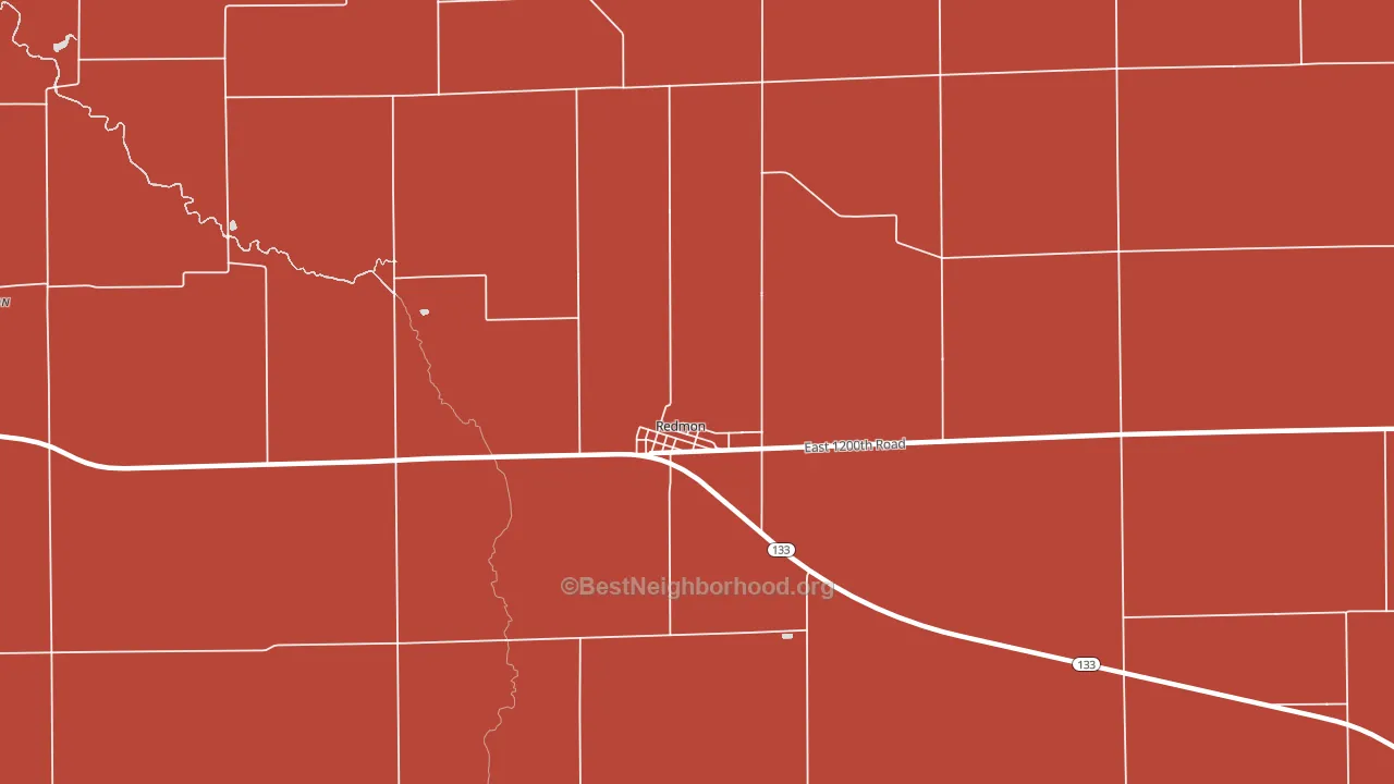 Redmon, IL block-group political-lean map
