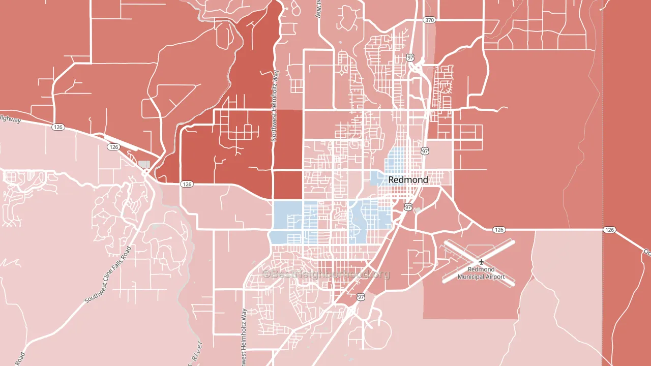 Redmond, OR block-group political-lean map