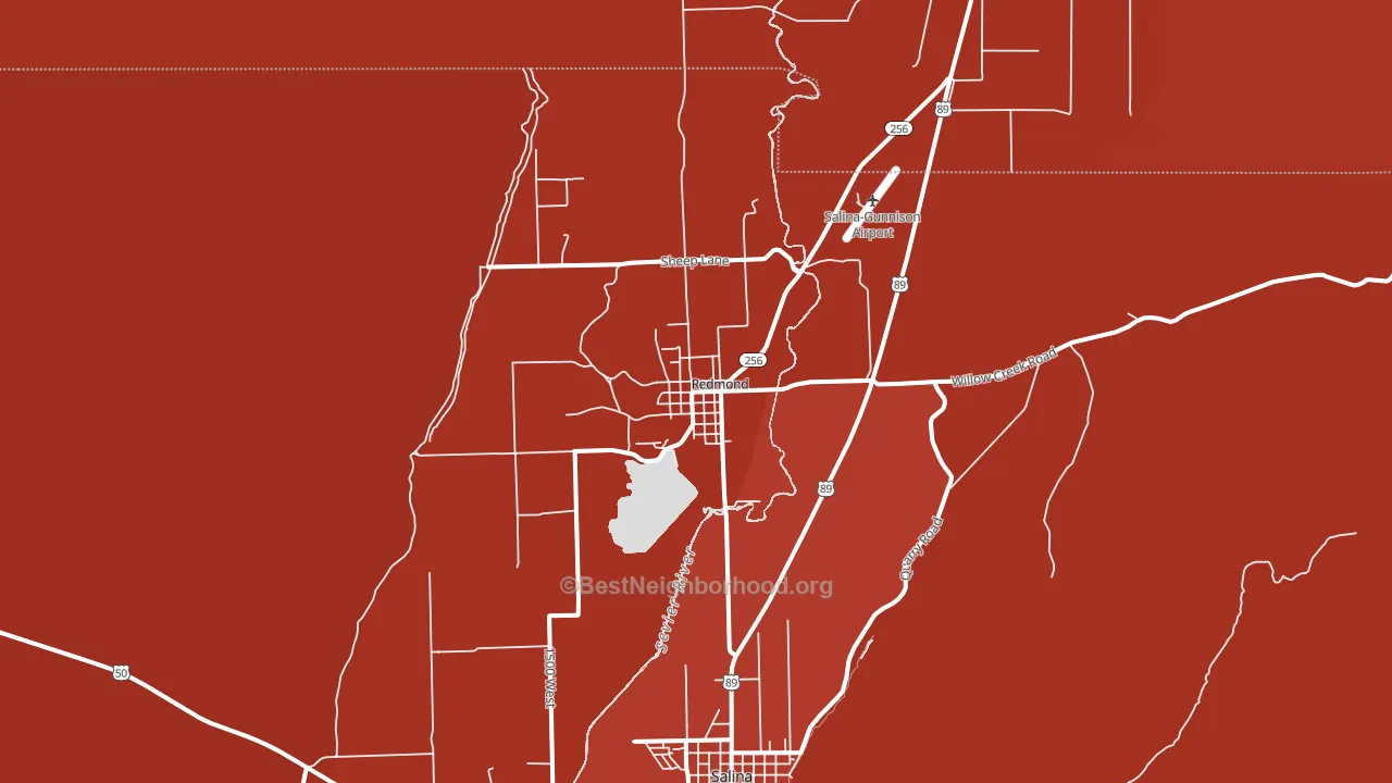 Redmond, UT block-group political-lean map