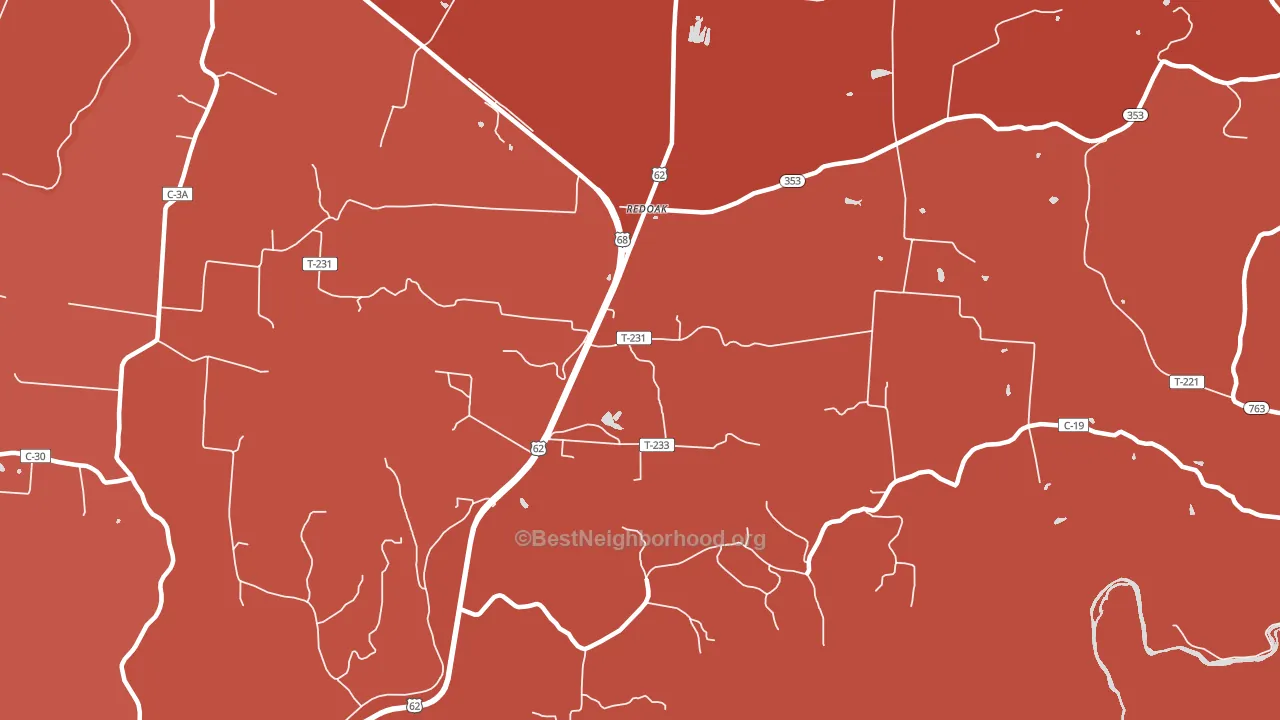 Redoak, OH block-group political-lean map