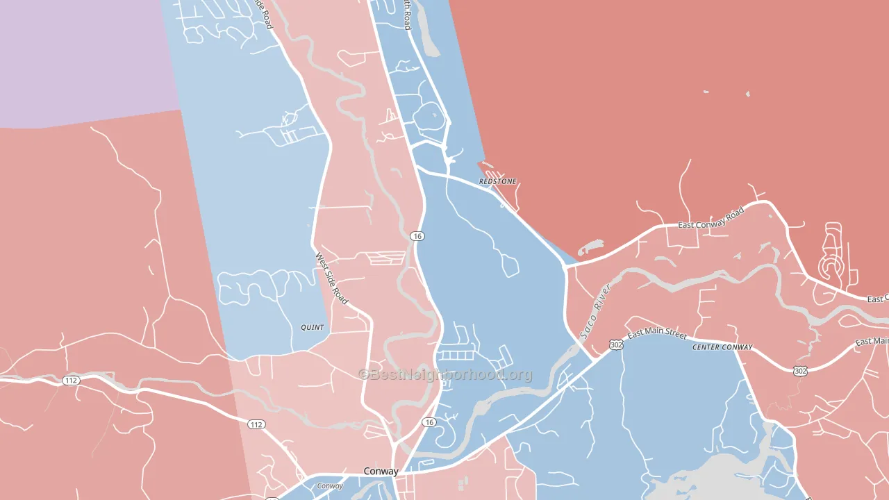 Redstone, NH block-group political-lean map