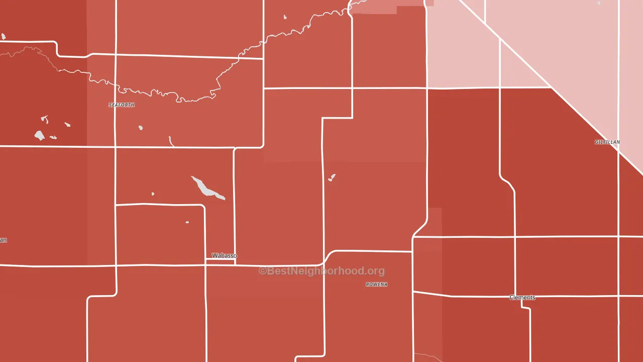 Redwood County, MN block-group political-lean map