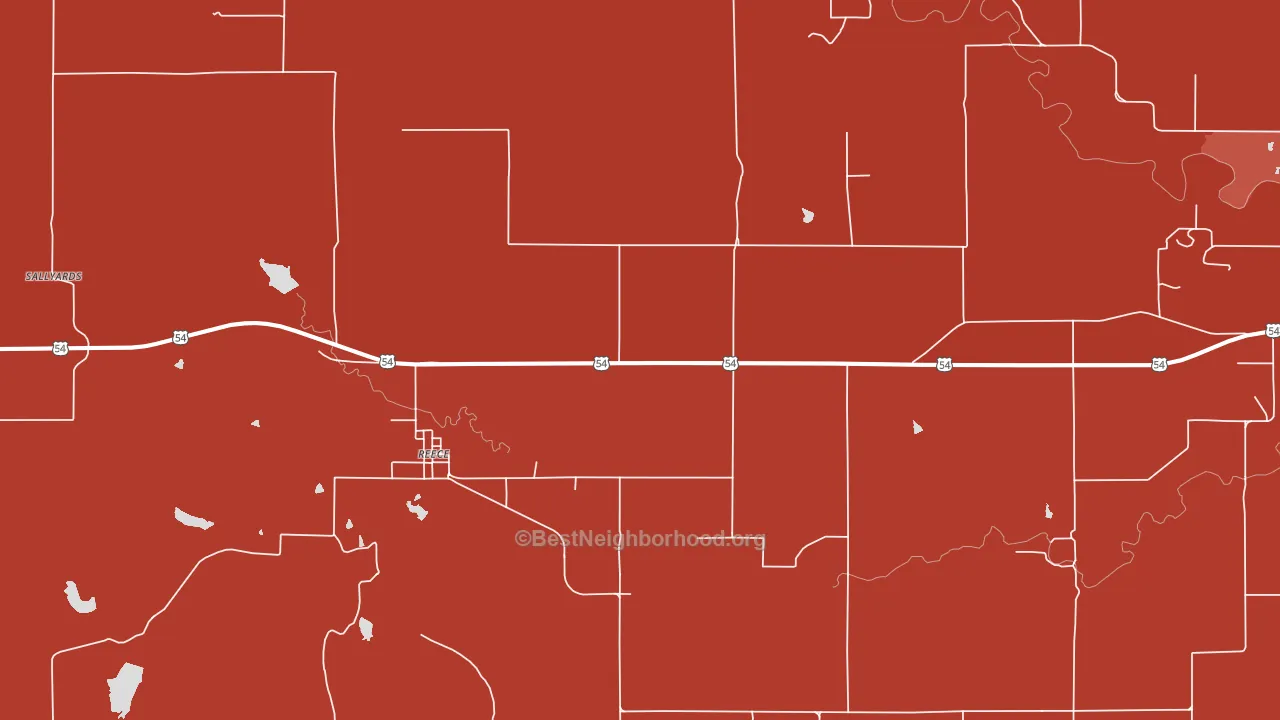 Reece, KS block-group political-lean map