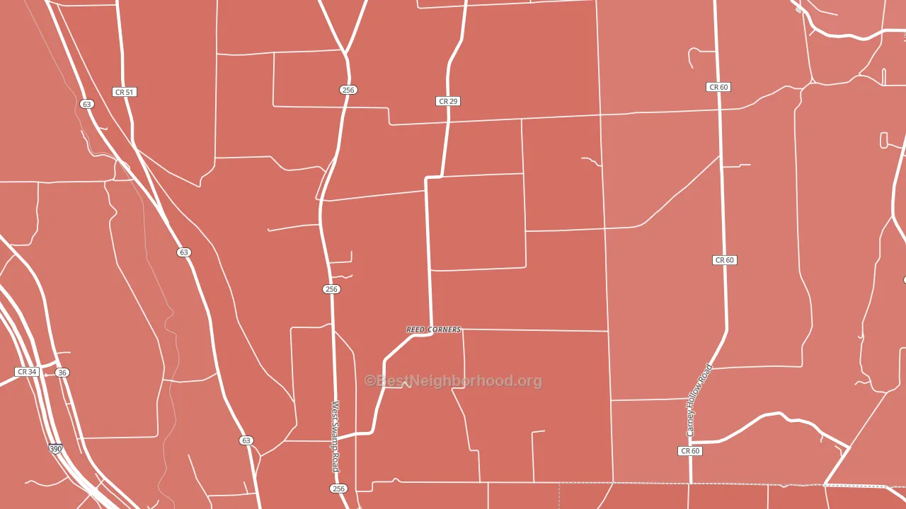 Reed Corners, NY block-group political-lean map