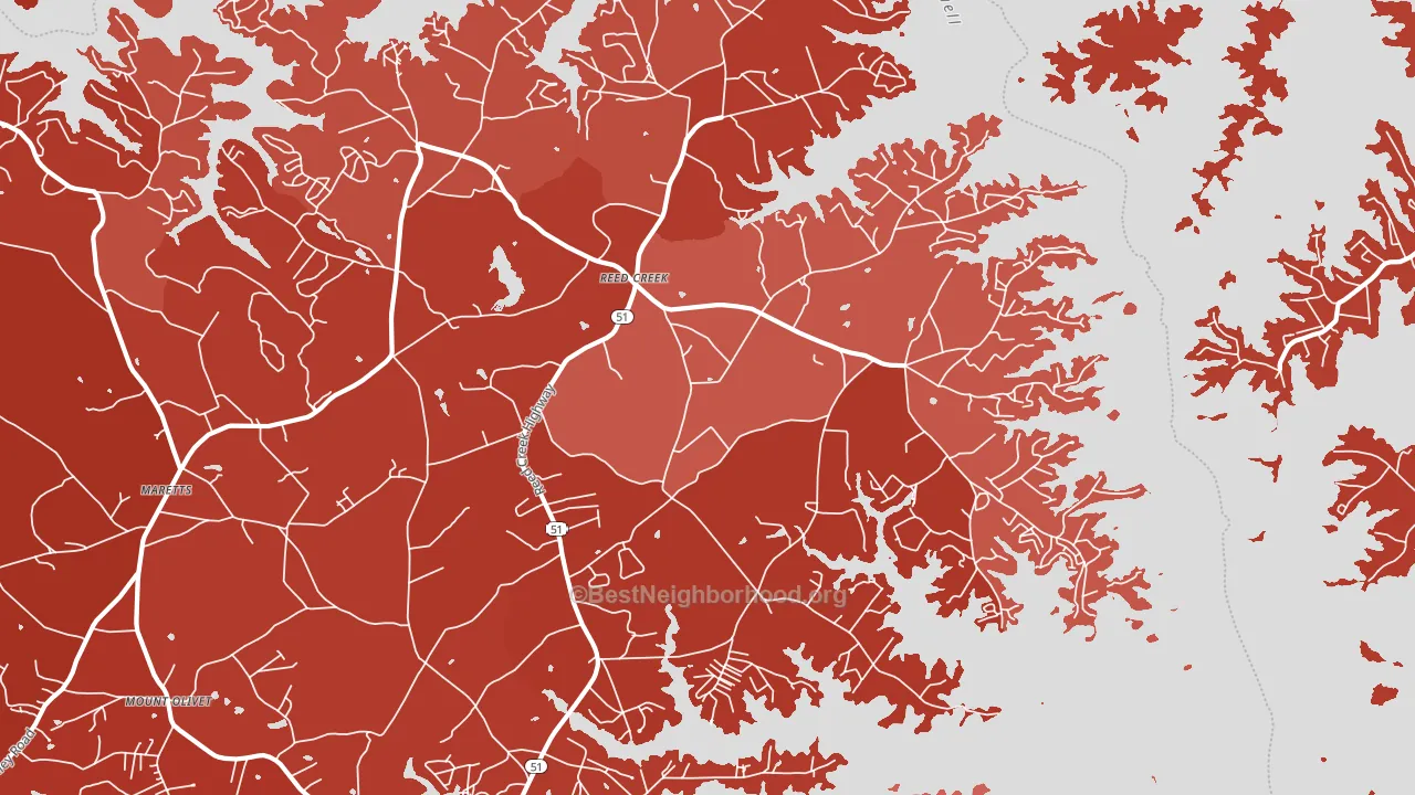 Reed Creek, GA block-group political-lean map