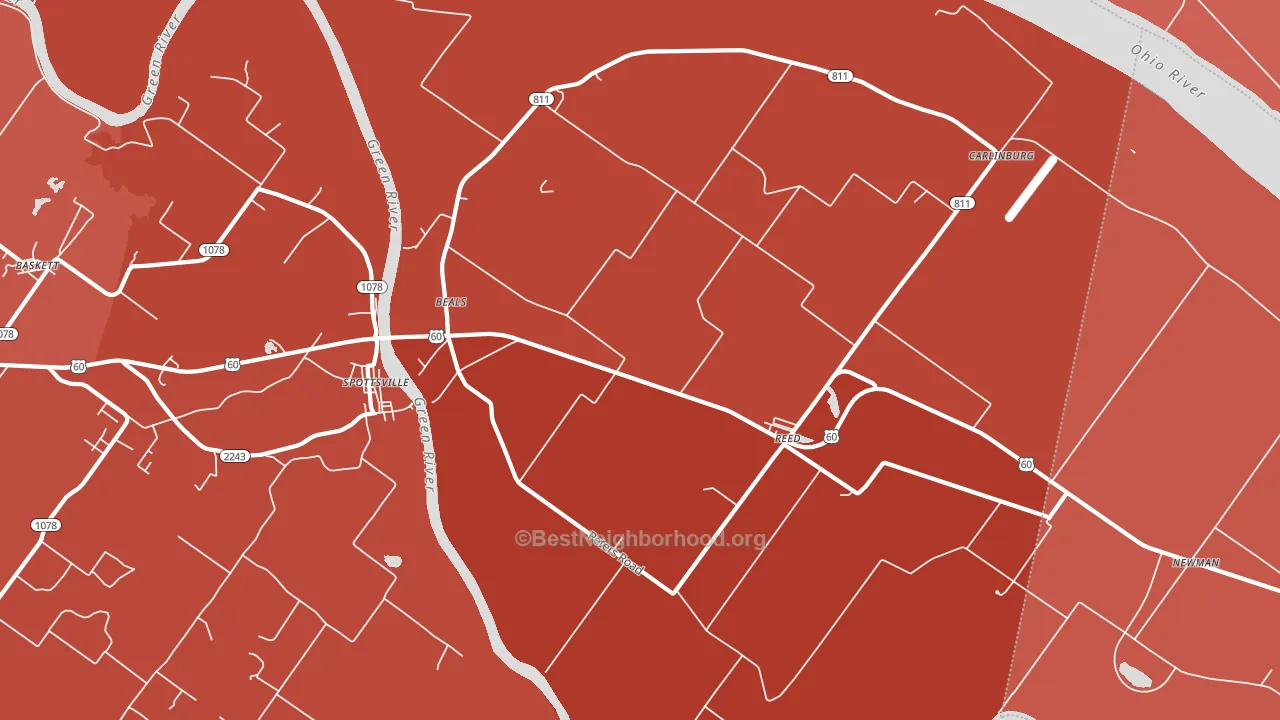 Reed, KY block-group political-lean map