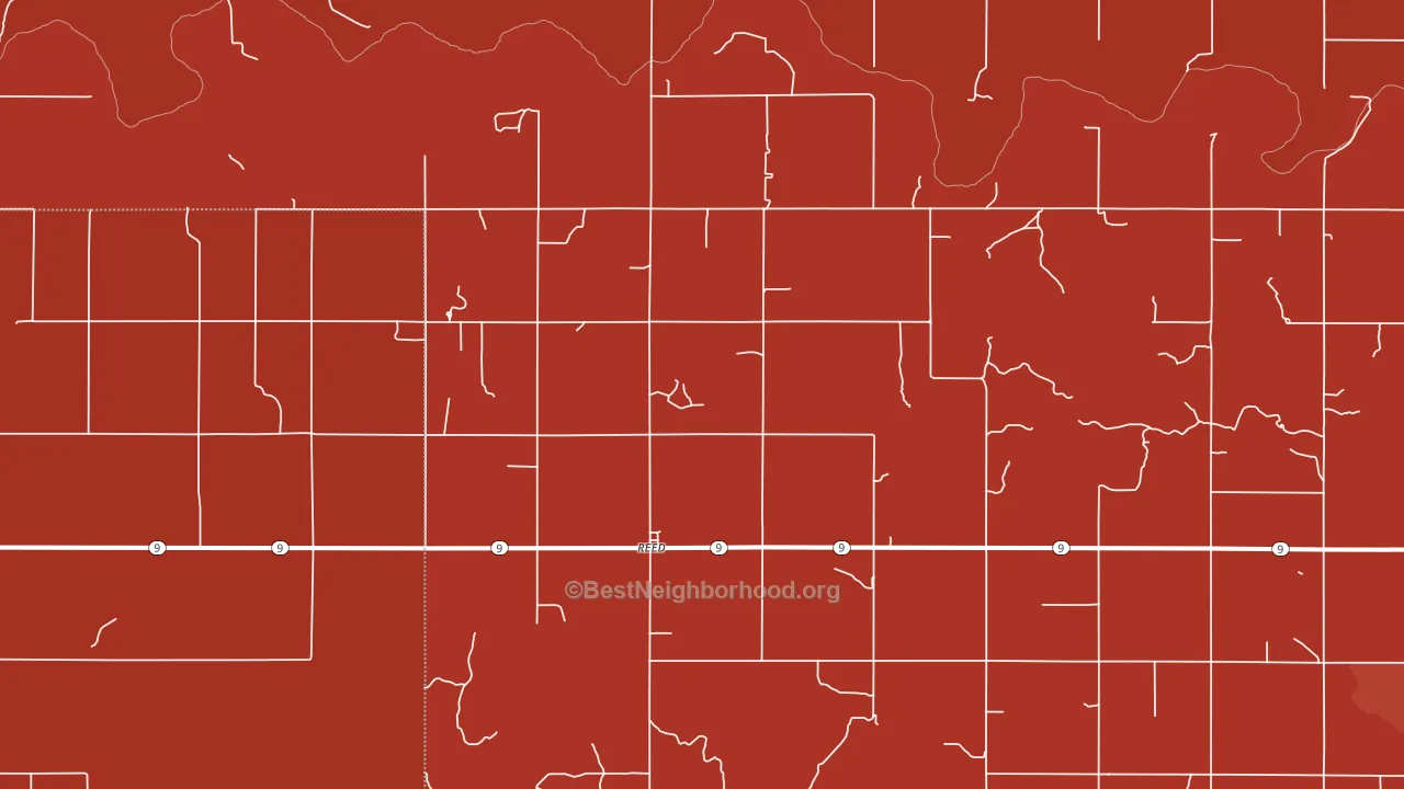 Reed, OK block-group political-lean map