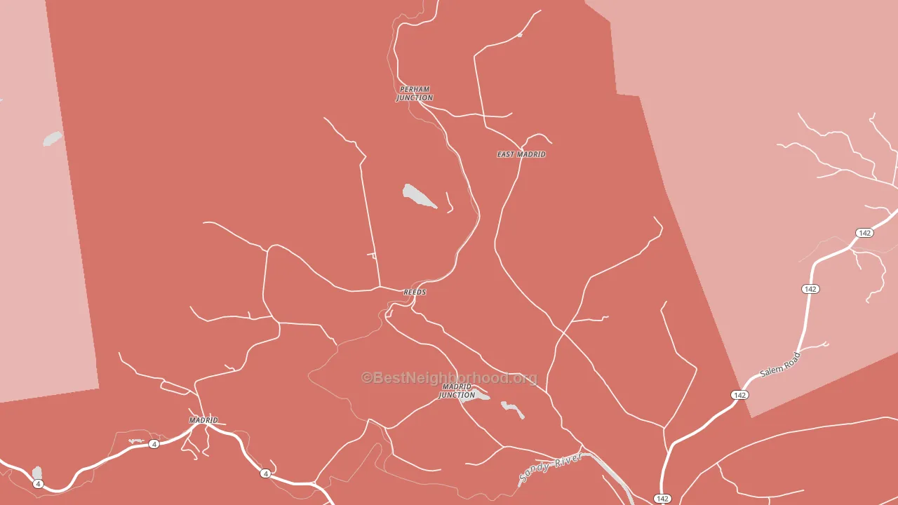 Reeds, ME block-group political-lean map