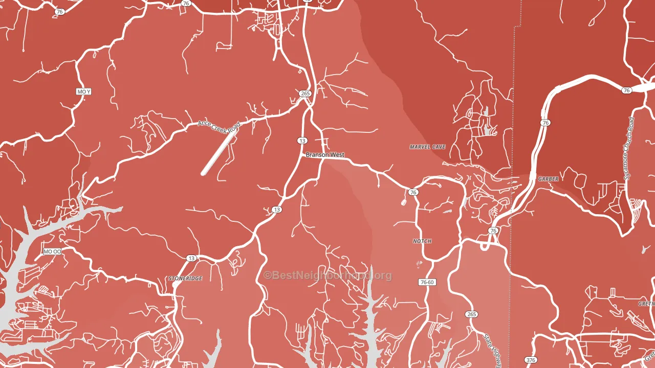 Reeds Spring, MO block-group political-lean map