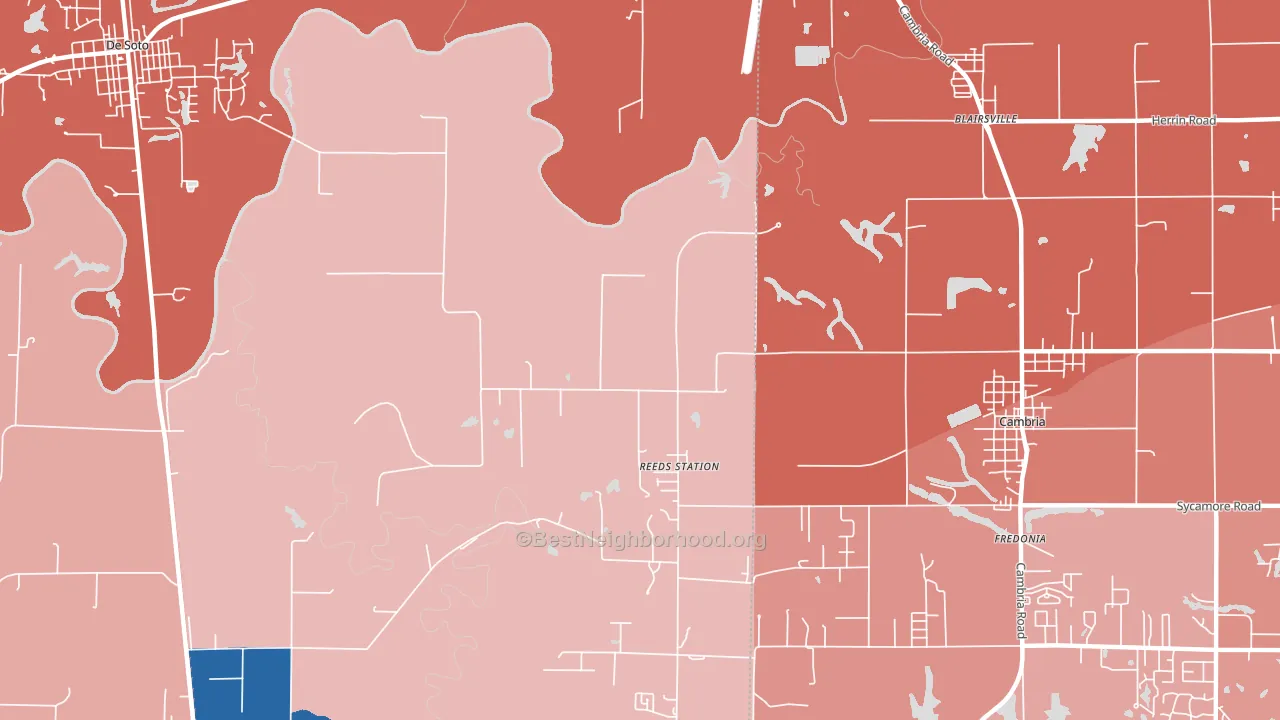 Reeds Station, IL block-group political-lean map