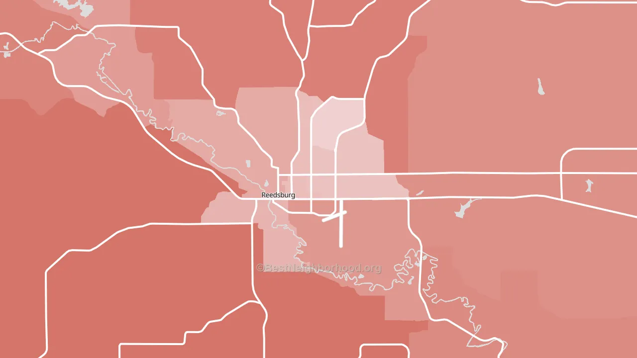Reedsburg, WI block-group political-lean map