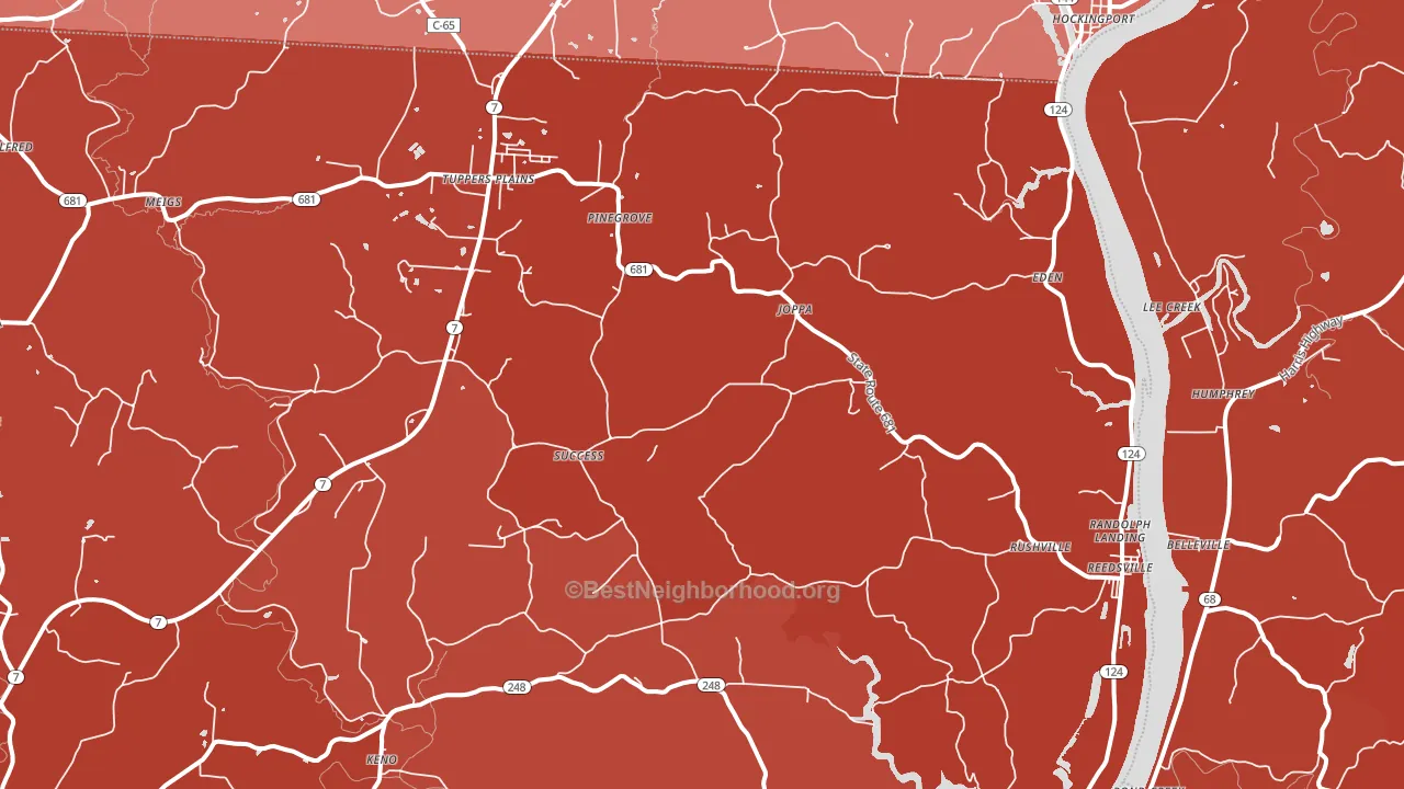 Reedsville, OH block-group political-lean map