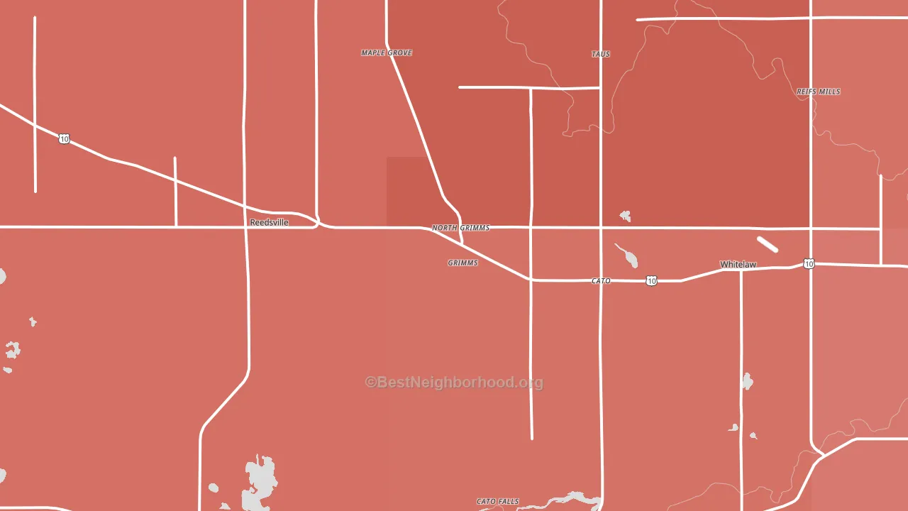 Reedsville, WI block-group political-lean map