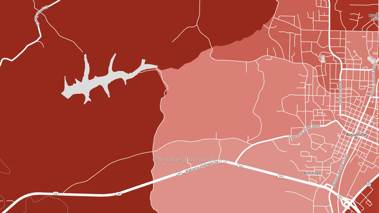 Reedtown, AL block-group political-lean map