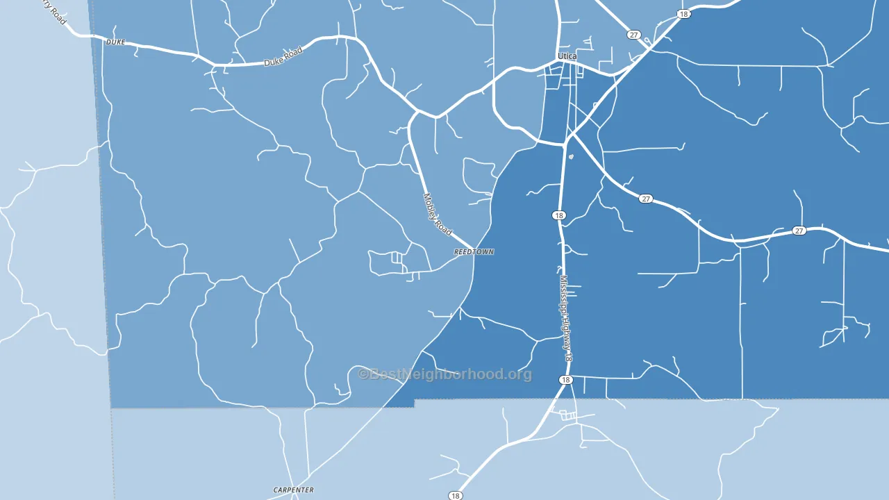 Reedtown, MS block-group political-lean map