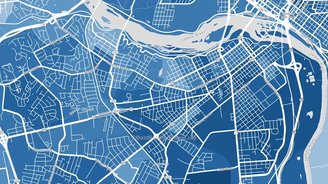 Reedy Creek, Richmond, VA block-group political-lean map