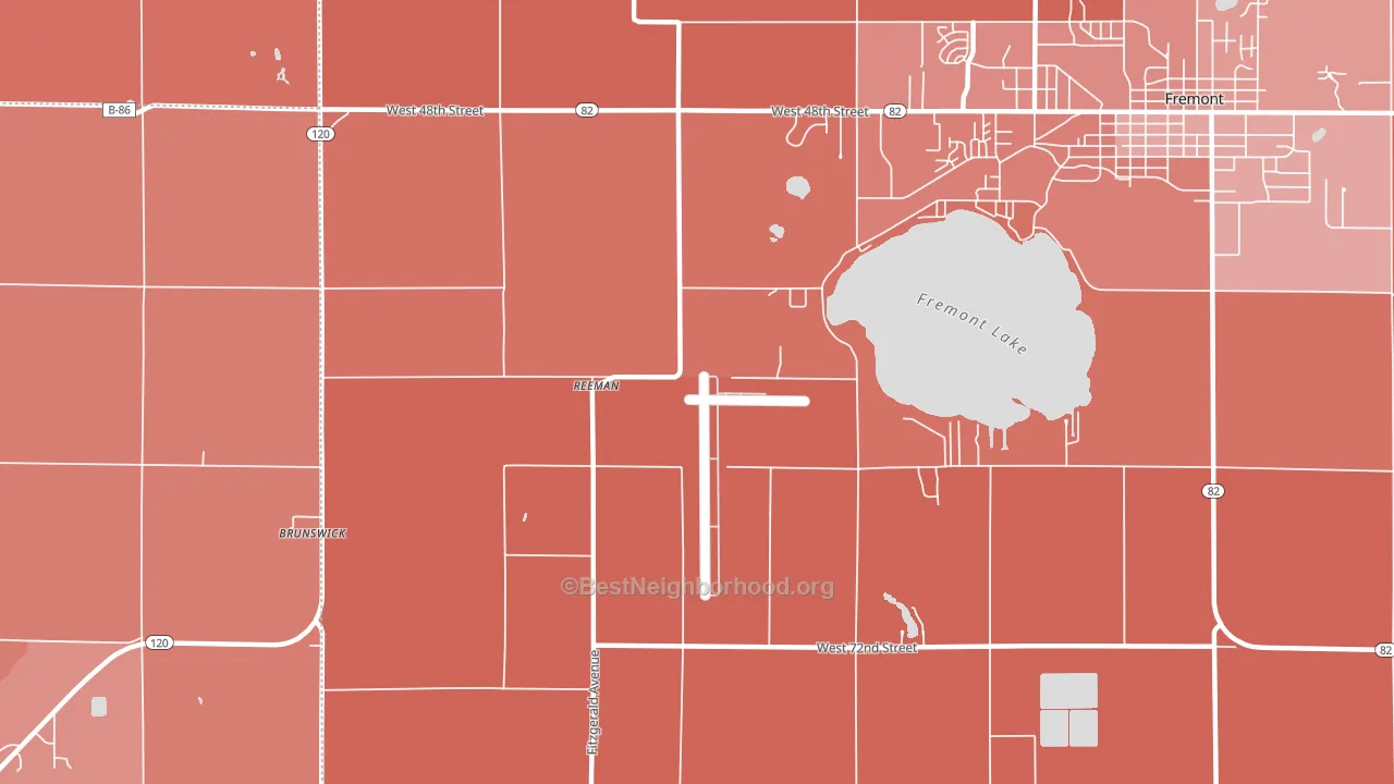 Reeman, MI block-group political-lean map
