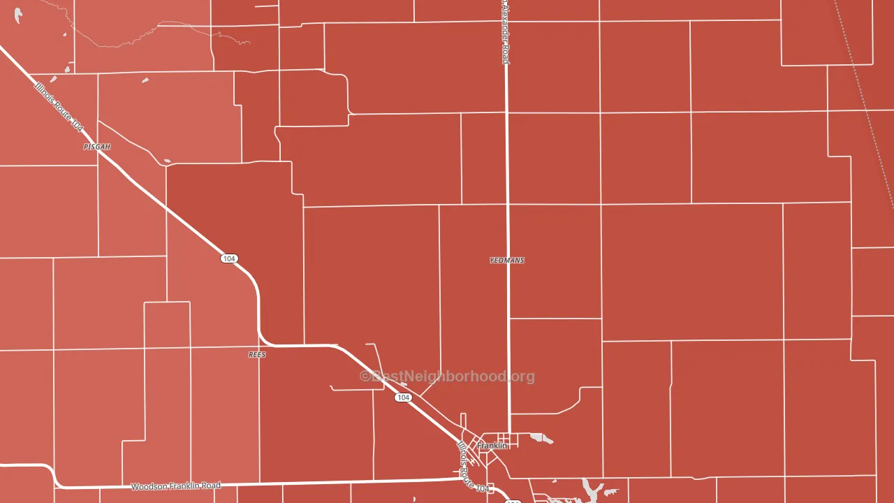 Rees, IL block-group political-lean map