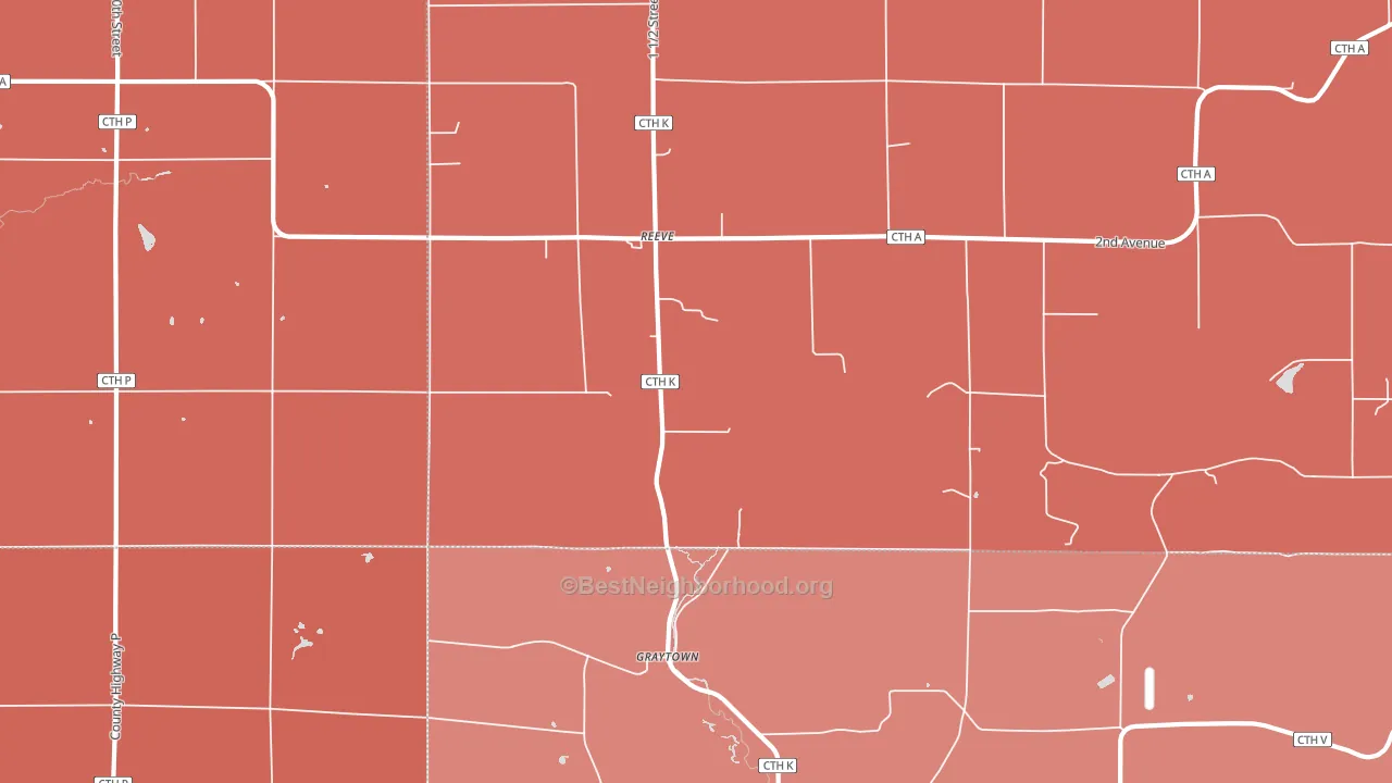 Reeve, WI block-group political-lean map