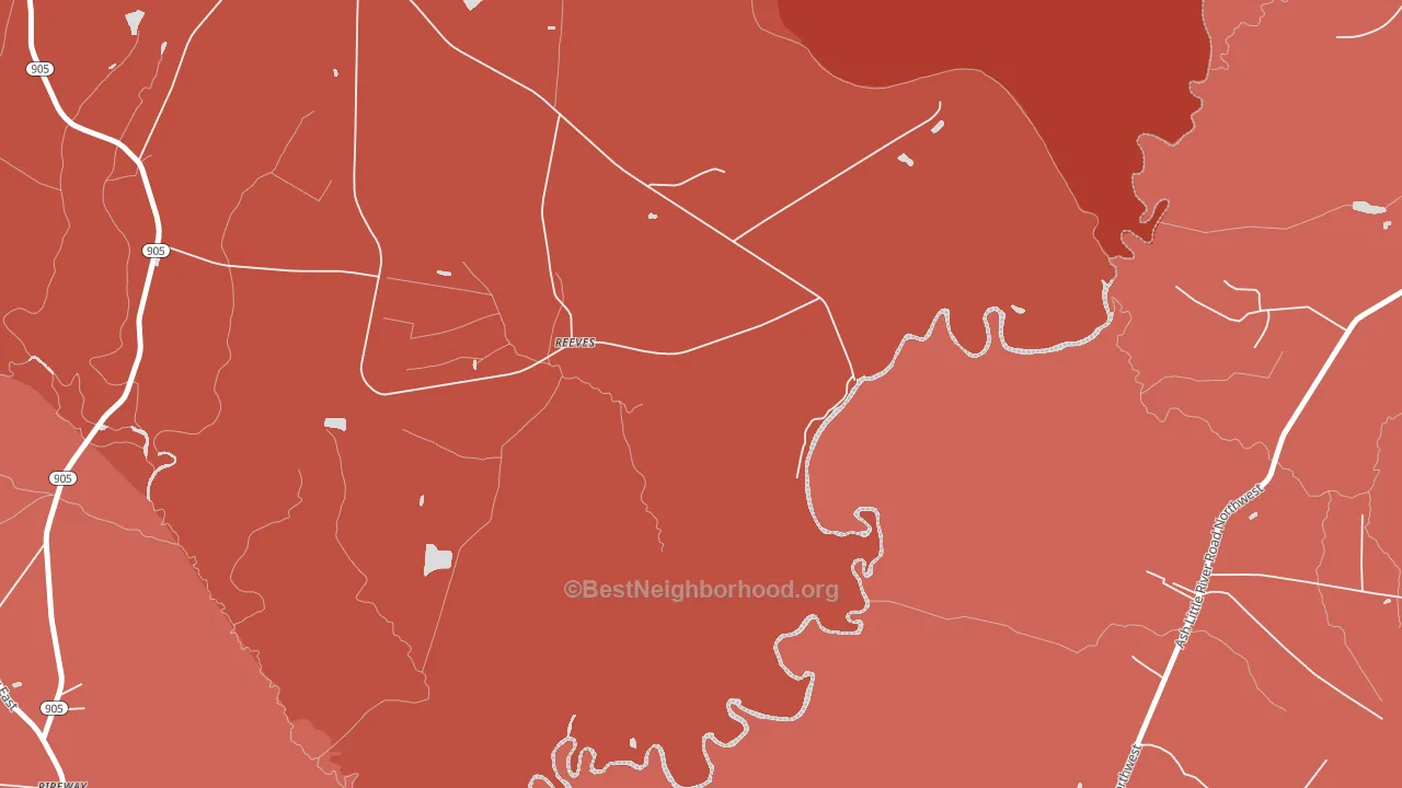 Reeves, NC block-group political-lean map