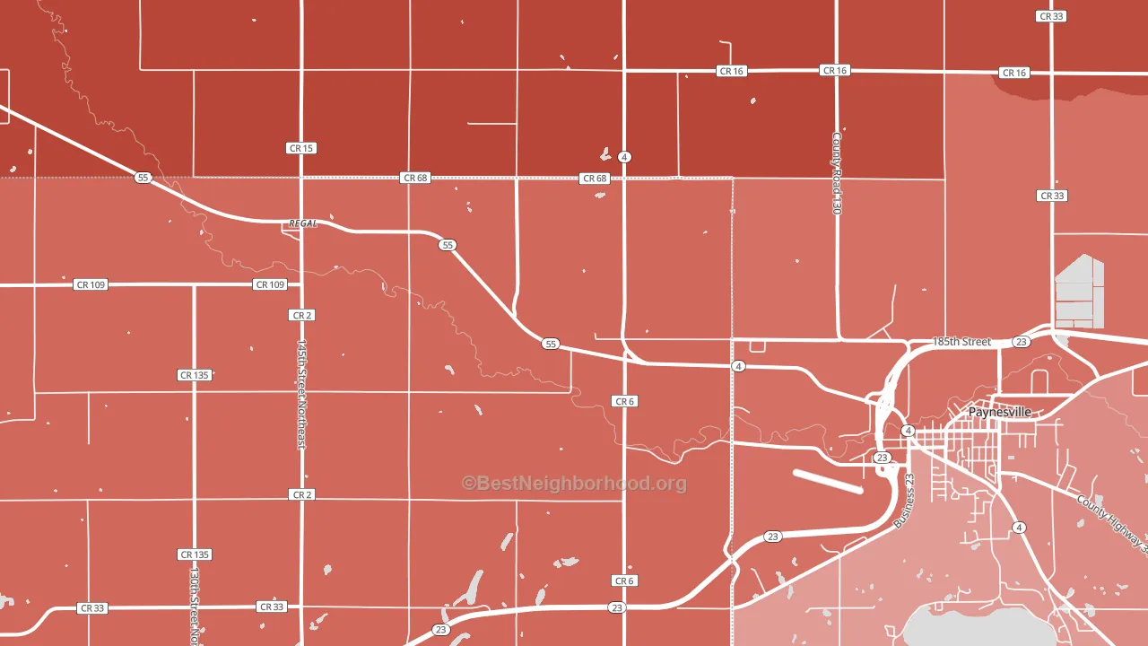 Regal, MN block-group political-lean map