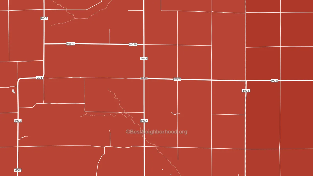 Regal, MO block-group political-lean map