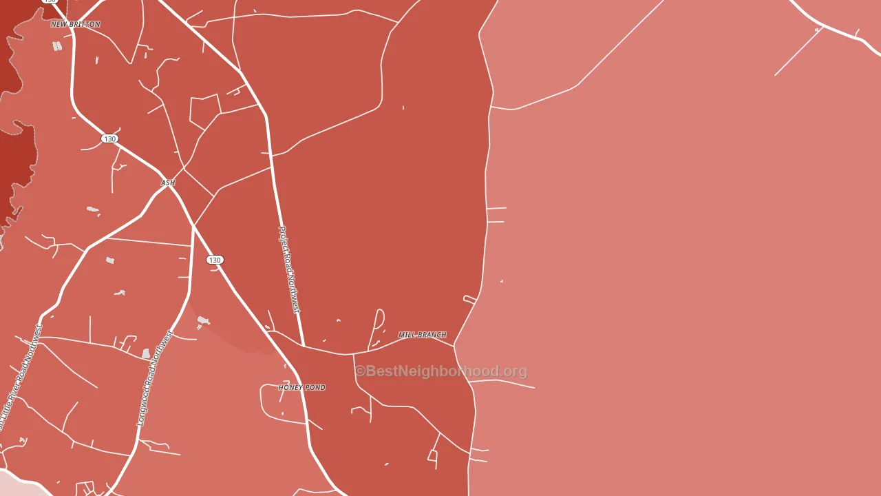 Regan, NC block-group political-lean map