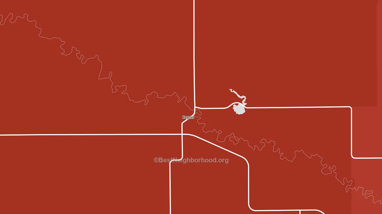 Regent, ND block-group political-lean map