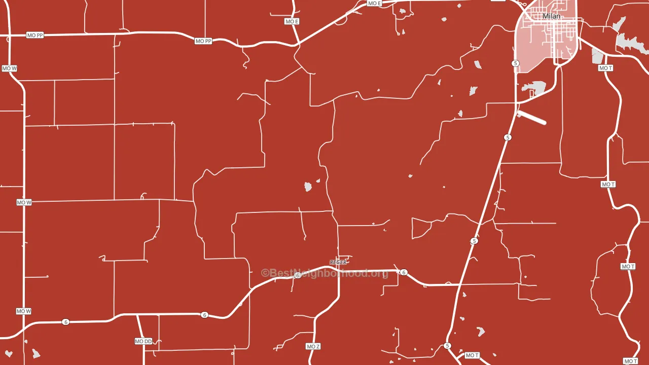 Reger, MO block-group political-lean map