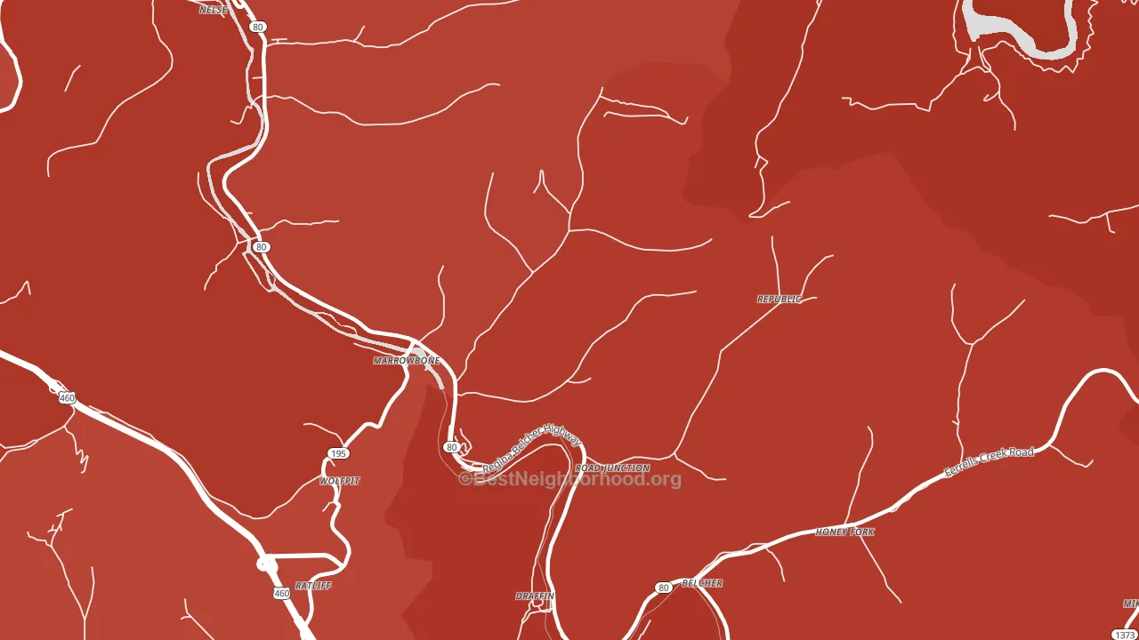 Regina, KY block-group political-lean map