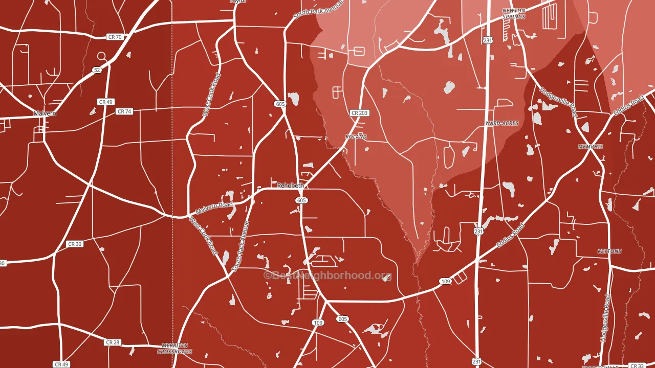 Rehobeth, AL block-group political-lean map