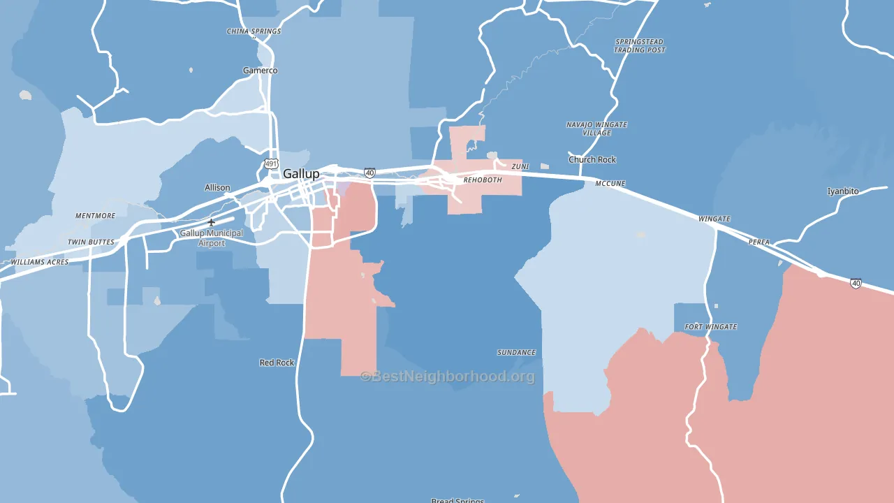 Rehoboth, NM block-group political-lean map