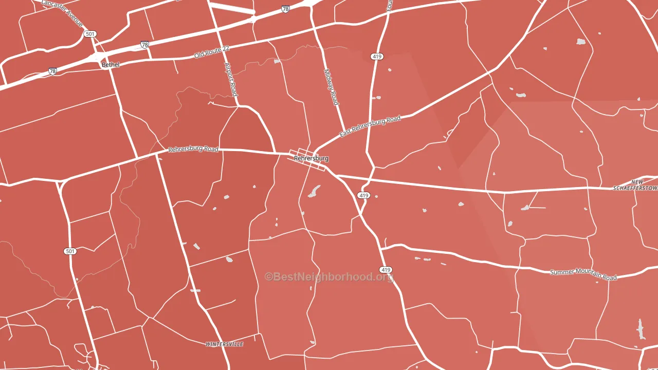 Rehrersburg, PA block-group political-lean map